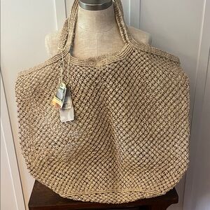 Wrap London Natural Jute Woven Tote Bag